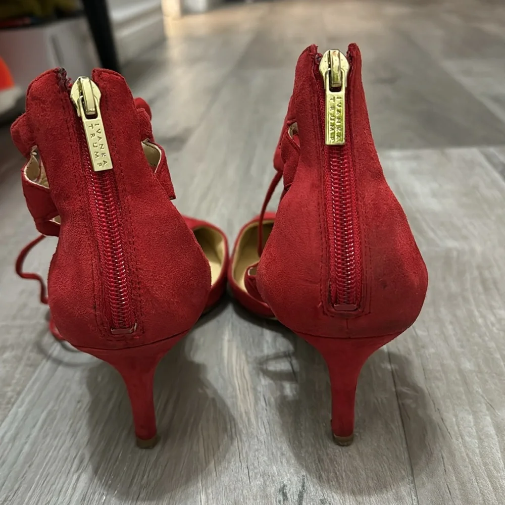 Red Ivanka Trump comfortable suede low heel shoes Size 10 no returns - Picture 3 of 16